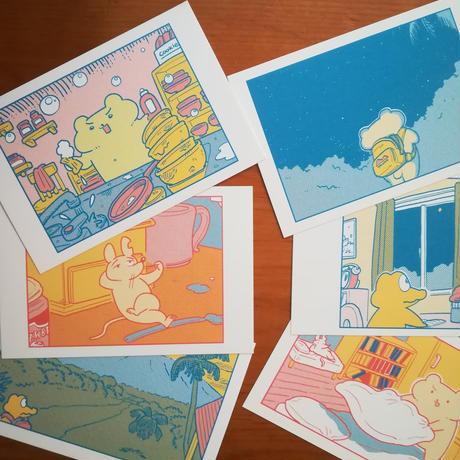 個展「しんぱいなみらい」展示品　ポストカード6枚セット